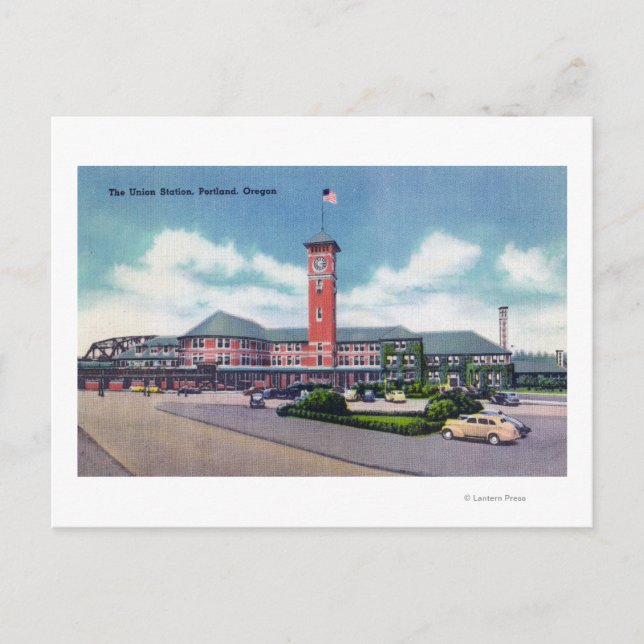 Portland, OregonExterior View of Union Station Postcard (Front)