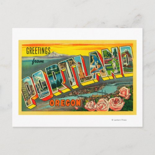 Portland OregonLarge Letter Scenes Postcard