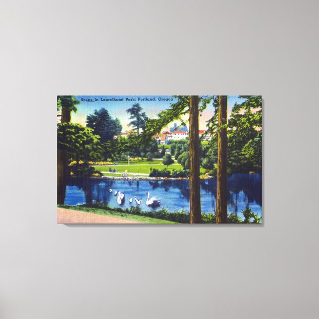 Portland, OregonLaurelhurst Park Scene Canvas Print (Front)