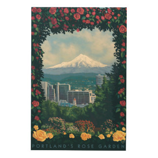 Portland, OregonRose Garden Scene Wood Wall Art