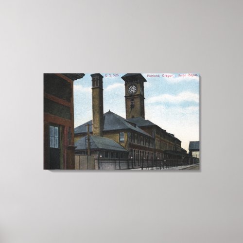 Portland OregonUnion Depot and Clock Tower Canvas Print
