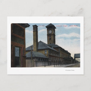 Portland, OregonUnion Depot and Clock Tower Postcard