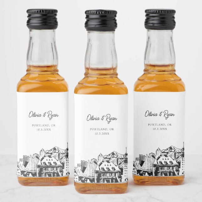 Portland Party Favor Welcome Gift Custom Liquor Bottle Label (Bottles)