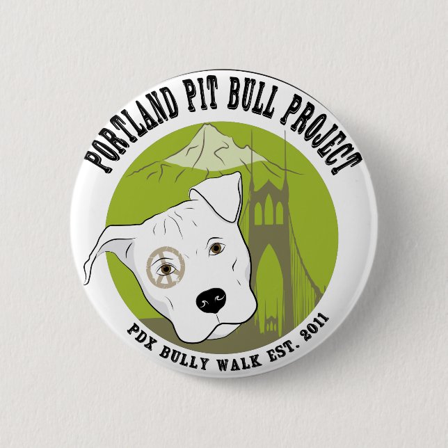 Portland Pit Bull Project Fun Products Pinback Button (Front)