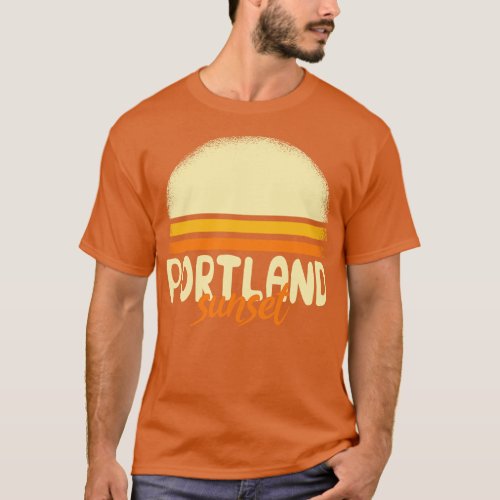 Portland Portland Vintage Sunset 70s Camping T_Shirt