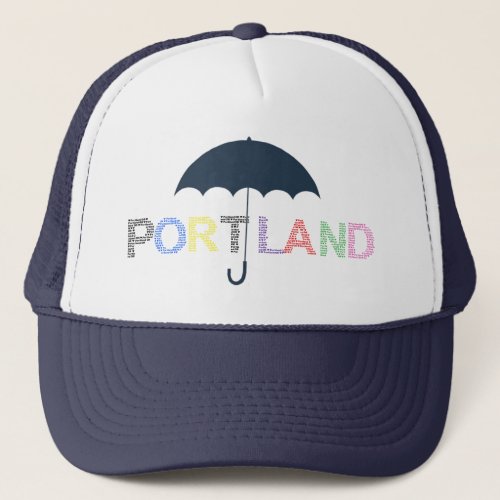 Portland Rain Weather Navy Baseball Cap Hat