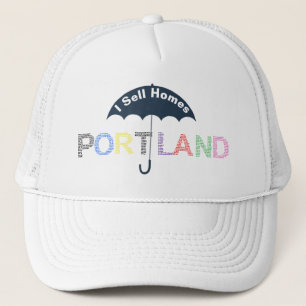 Portland Real Estate Homes White Baseball Cap Hat