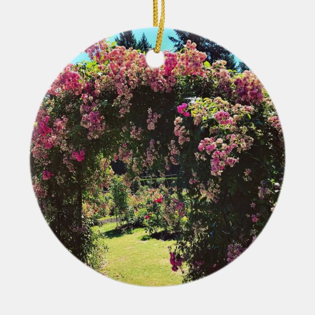 Portland Rose Garden, OR Ceramic Ornament (Front)