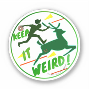 Portland round sticker Keep it weird logo