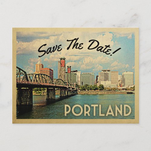 Portland Save The Date Oregon Announcement Postcard