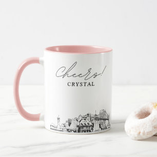 Portland Skyline Personalized Wedding Coffee Mug