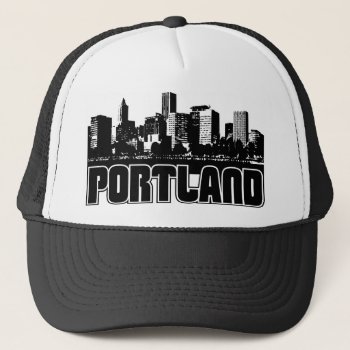Portland Skyline Trucker Hat by TurnRight at Zazzle