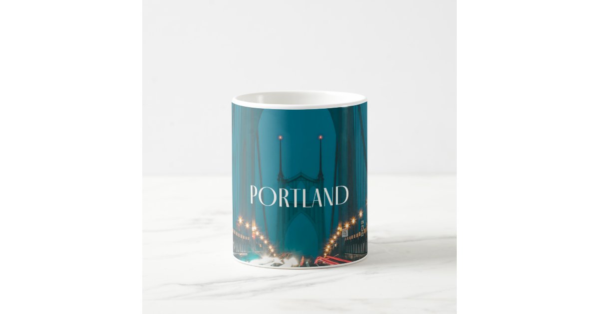 Coffee Mug with map of PDX Portland, Oregon, ceramic mug, unique