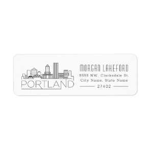 Portland Stylized Skyline | Label