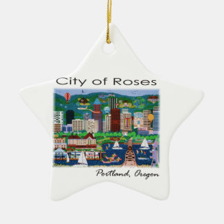 Portland~ The City of Roses Ceramic Ornament