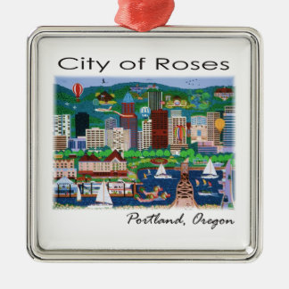 Portland~ The City of Roses Metal Ornament