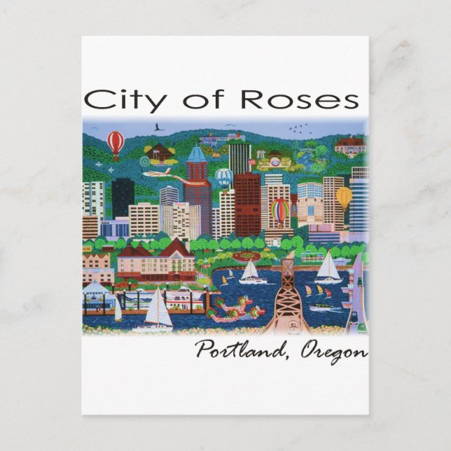 Portland~ The City of Roses Postcard (Front)
