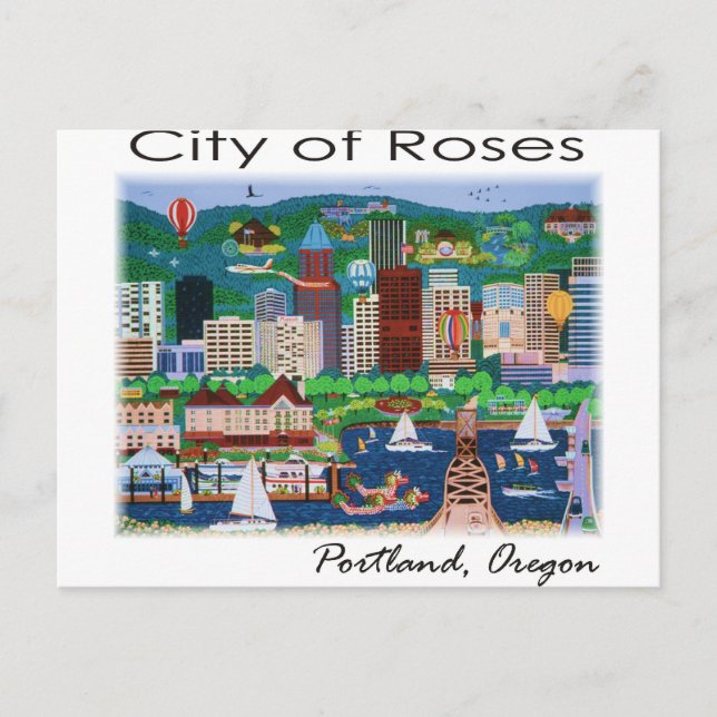 Portland~ The City of Roses Postcard (Front)