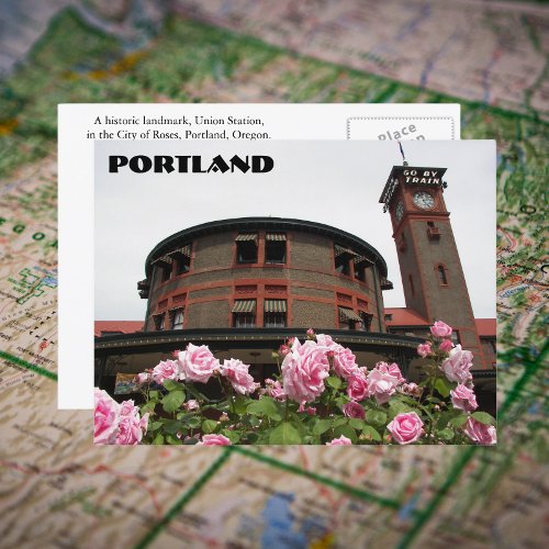 Portland Train Depot Oregon Travel Photo Postcard