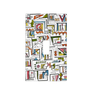Portland-Whimsical Abstract Geometric Art Light Switch Cover