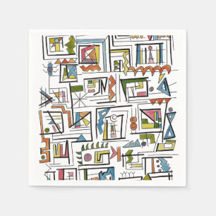 Portland-Whimsical Abstract Geometric Art Napkins