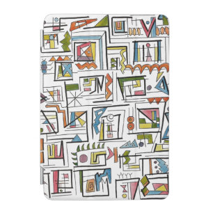 Portland-Whimsical Modern Geometric Art iPad Mini Cover