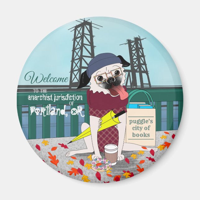 Portlandia Pug: Anarchist Jurisdiction Magnet (Front)