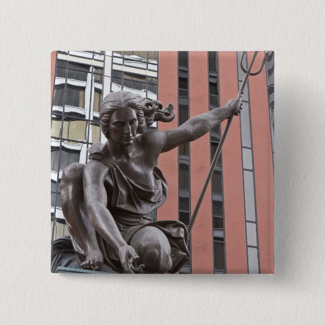 Portlandia statue, Portland, Oregon Pinback Button (Front)