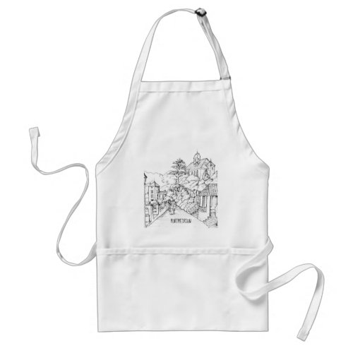 Portmeirion North Wales Pen and Ink Sketch Adult Apron