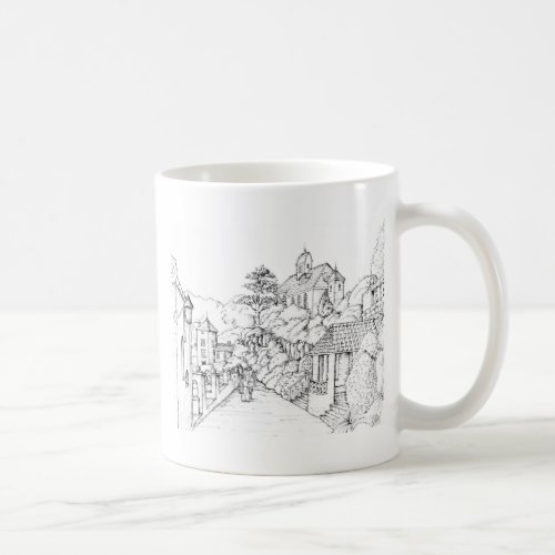 Portmeirion North Wales Pen and Ink Sketch Coffee Mug