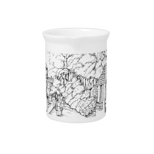 Portmeirion North Wales Pen and Ink Sketch Drink Pitcher