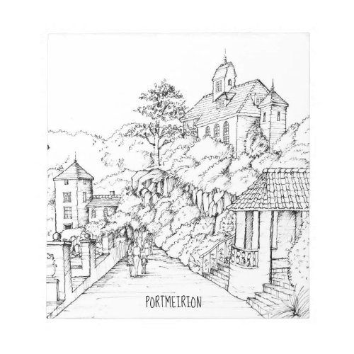 Portmeirion North Wales Pen and Ink Sketch Notepad