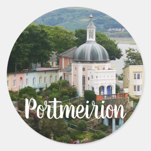 Portmeirion Souvenir Estuary Gwynedd North Wales Classic Round Sticker