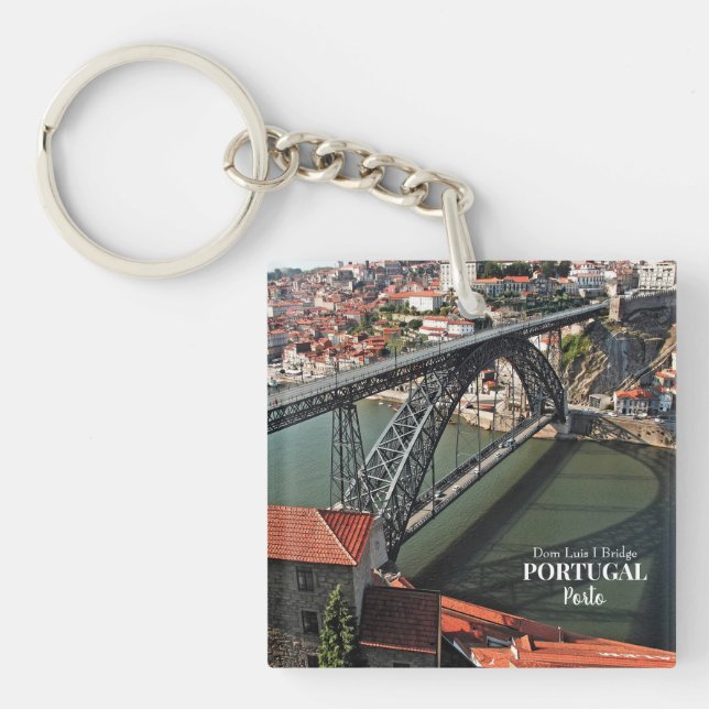 Porto bridge over Douro River, Portugal Keychain (Front)