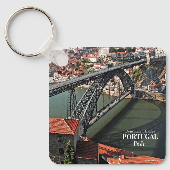 Porto bridge over Douro River, Portugal Keychain (Front)