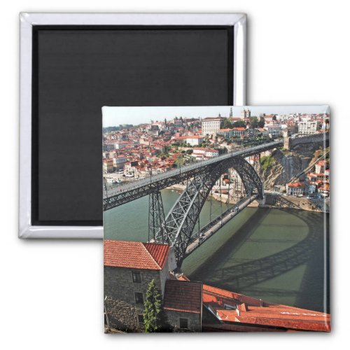 Porto bridge over Douro River Portugal Magnet
