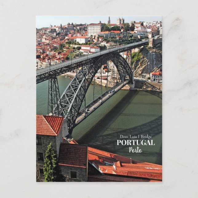 Porto bridge over Douro River, Portugal Postcard (Front)