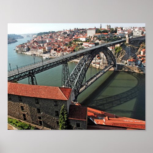 Porto bridge over Douro River Portugal Poster