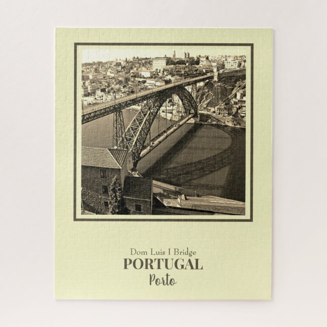 Porto bridge over Douro River, Portugal, sepia Jigsaw Puzzle (Vertical)