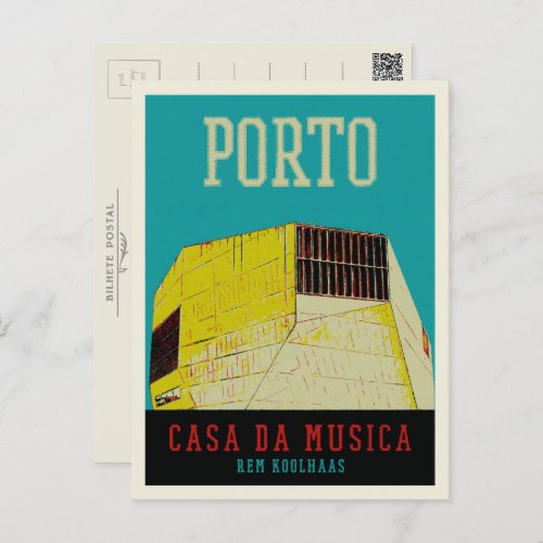 Porto Casa da Musica illustration Portugal Postcard