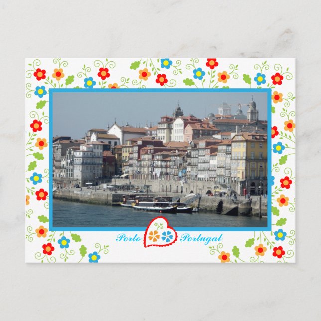 Porto city view across Douro River , Portugal Postcard (Front)