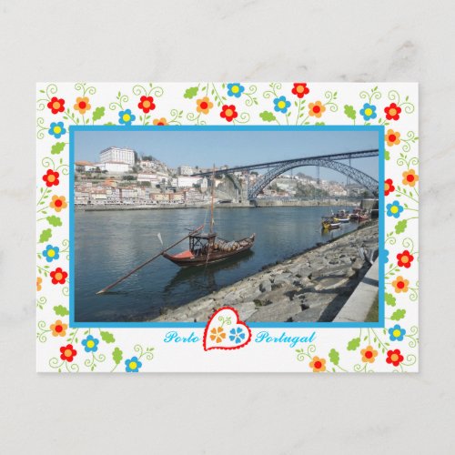 Porto city view across river and bridge Portugal Postcard