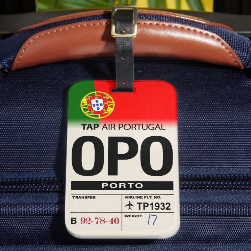 Porto OPO Portugal Airline Luggage Tag