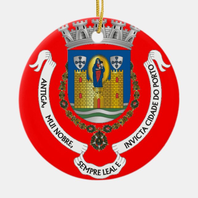 Porto Portugal City Crest Christmas Ornament (Front)