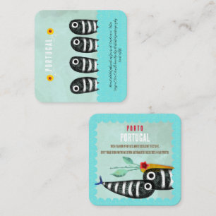 Porto Portugal sardinen aqua turquoise  Square Business Card