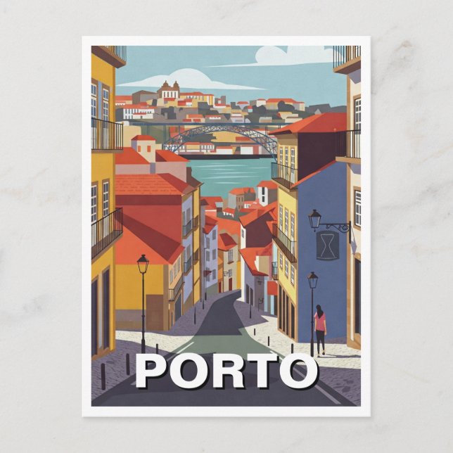 Porto Portugal Travel Abstract Postcard (Front)