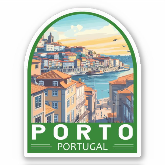 Porto Portugal Travel Art Emblem Sticker (Front)