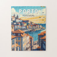 Porto Portugal Travel Art Vintage