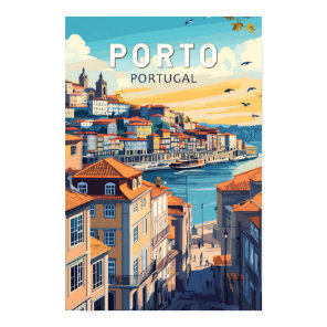 Porto Portugal Travel Art Vintage Poster