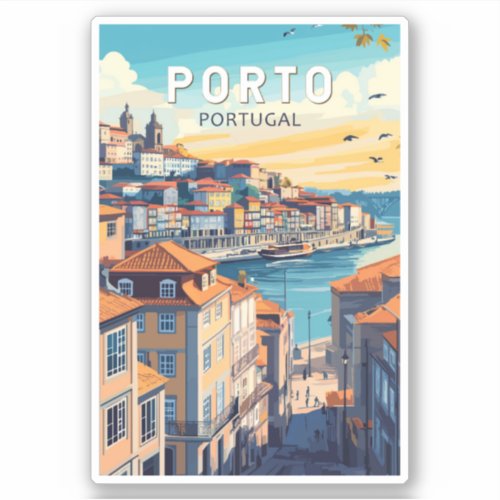 Porto Portugal Travel Art Vintage Sticker